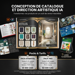 CONCEPTION DE CATALOGUE ET DIRECTION ARTISTIQUE IA