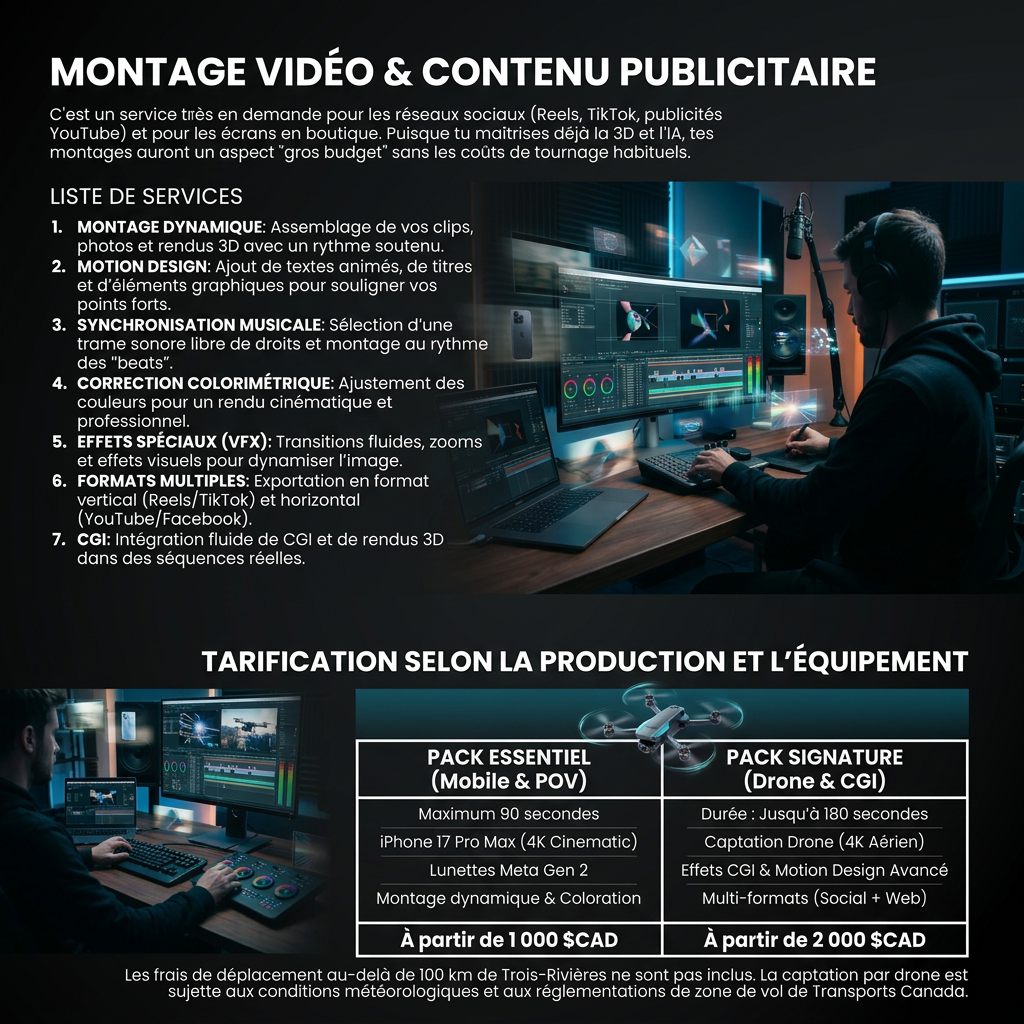 MONTAGE VIDÉO & CONTENU PUBLICITAIRE